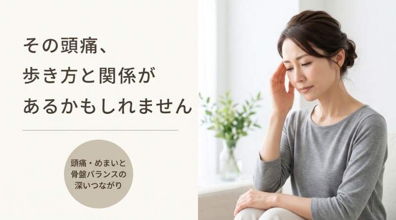 住吉区で頭痛・めまいにお悩みなら｜骨盤バランスと歩行改善からアプローチする鍼灸院グロウの考え方｜鍼灸院グロウ